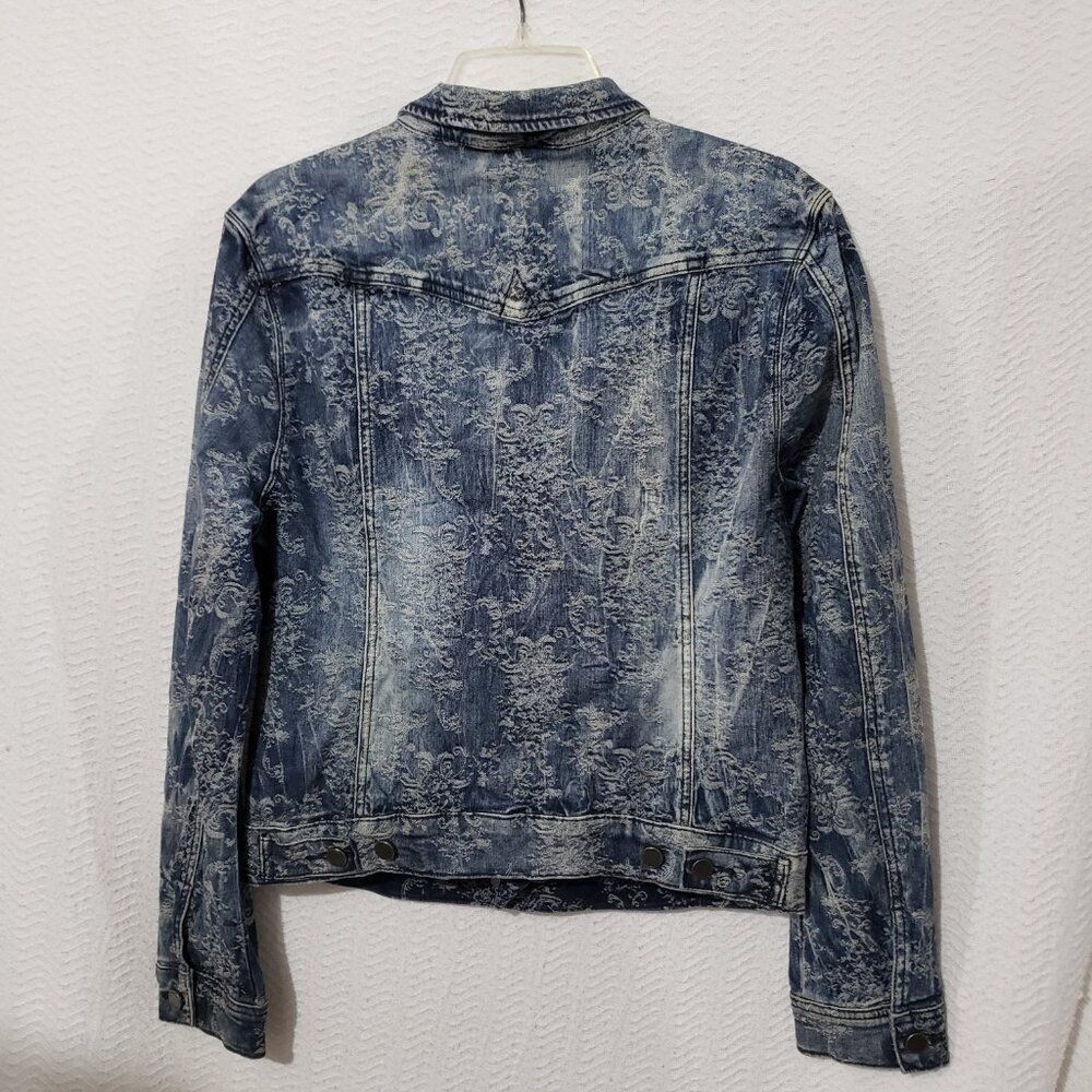 Liverpool Jeans Company Denim Distressed Blue Acid Wash Women's Jacket L - Picture 7 of 16